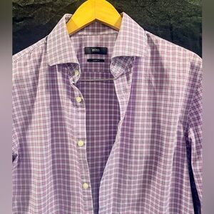 2/$20 Boss Pink Checkered Sharp Fit Shirt